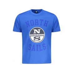 North Sails Tricou barbati, cu imprimeu cu logo si text, Regular fit, Albastru deschis, S