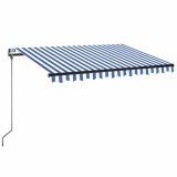 Cumpara ieftin Copertina automata cu senzor vant&amp;LED, albastru/alb, 350x250 cm