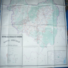 Harta mare a Judetului COVASNA 1983 , dim.=115x96cm , RSR Inst. Geodezie