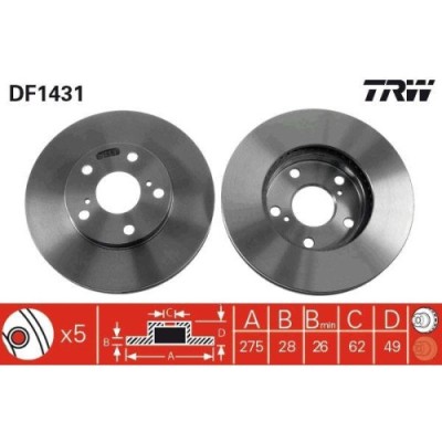 Set discuri frana Lexus Es (Mcv, Es (Vcv10 ; Toyota Avalon Sedan ( X1 ), Avensis Verso ( M2 ), Camry ( V1 ), Camry ( V2 ), Camry Estate ( V1 ), Camry foto
