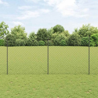 &amp;Icirc;mprejmuire Cu Lanț cu 44 U Posturi Gri 1.4x25 m Oțel foto