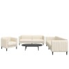 Set de canapele, 3 piese, crem, material