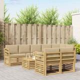 vidaXL Set de canapele de exterior 9 pcs Alb și Bej 59 x 59 x 37 cm 3392058
