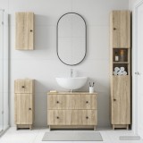 Cumpara ieftin Set de dulapuri pentru baie, 4 piese EDE Stejar Sonoma