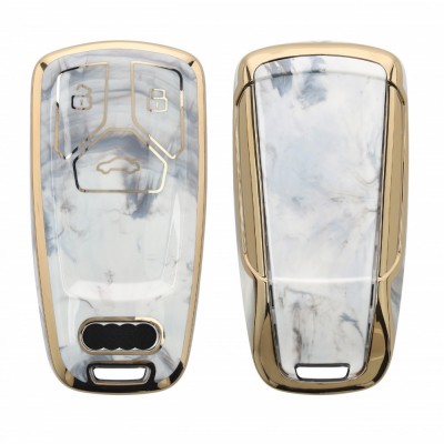 Husa Cheie Auto pentru Audi 3 Butoane - Smart Key, Kwmobile, Multicolor, Silicon, 52827.03 foto