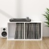 Gossi cutie de depozitare viniluri, alb extralucios, 71x34x36 cm lemn
