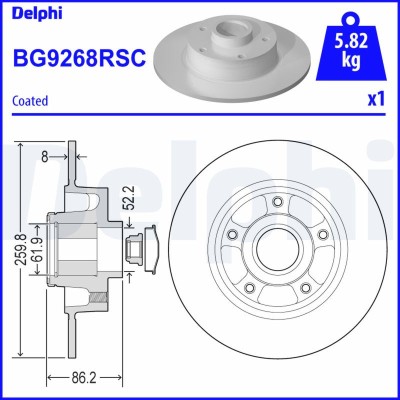 DELPHI BG9268RSC Disc frana foto