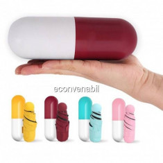 Mini Umbrela Pill 18cm cu Protectie UV si Prindere Carucior Copii H53cm foto