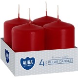 Set 4 Lumanari Decorative Cilindrice Bordo AURA 40x60 mm MagicHome Ceara ~7 ore ardere
