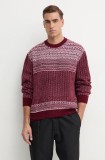 Armani Exchange pulover din amestec de lana barbati, culoarea bordo, light, XM000028 AF10351