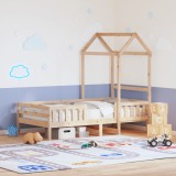 Cumpara ieftin Cadru de pat cu acoperiș, alb, 80x200 cm, lemn masiv de pin