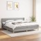 vidaXL Pat box spring cu saltea, gri deschis, 200x200 cm, textil 3130377