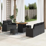 Cumpara ieftin Set de canapele pentru gradina cu perna 8 pcs Negru poliratan