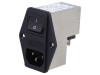 Conector alimentare SCHURTER AC C14, 4A 250V, Montare Panou, Otel Nichelat, IEC 60320