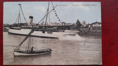 Romania-1910-Constanta-Vaporul Principesa Maria -C.P.circ.-stare perfecta foto