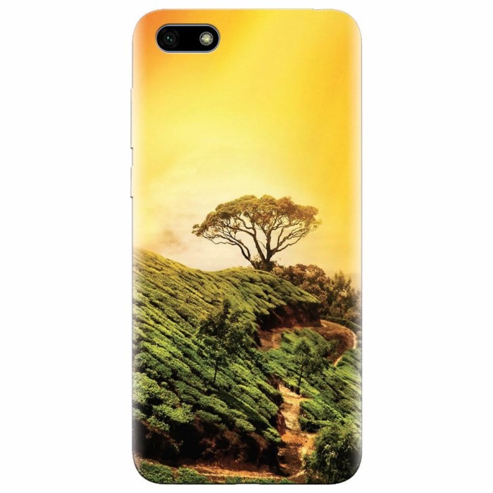 Husa silicon pentru Huawei Y5 2018, Hill Top Tree Golden Light