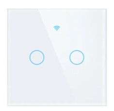 Intrerupator inteligent cu 2 butoane, Senzor, Wi-Fi + RF, Smart home, 240V