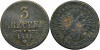 1851 G (Baia Mare), 3 kreuzer - Franz Joseph - Imperiul Habsburgic!, Europa