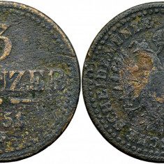 1851 G (Baia Mare), 3 kreuzer - Franz Joseph - Imperiul Habsburgic!