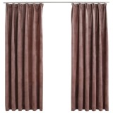 Cumpara ieftin Draperii opace 2 buc. roz antichizat 140x175 cm catifea carlige