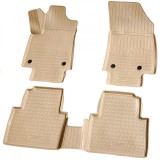 Set de 4 covorase bej cauciuc 3D stil tavita premium pentru Opel Crossland X, Peugeot 2008 I, Citroen C3 Aircross, Recambo
