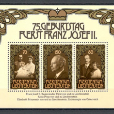 Liechtenstein.1981 75 ani nastere Principele Franz Josef II-Bl. SL.136