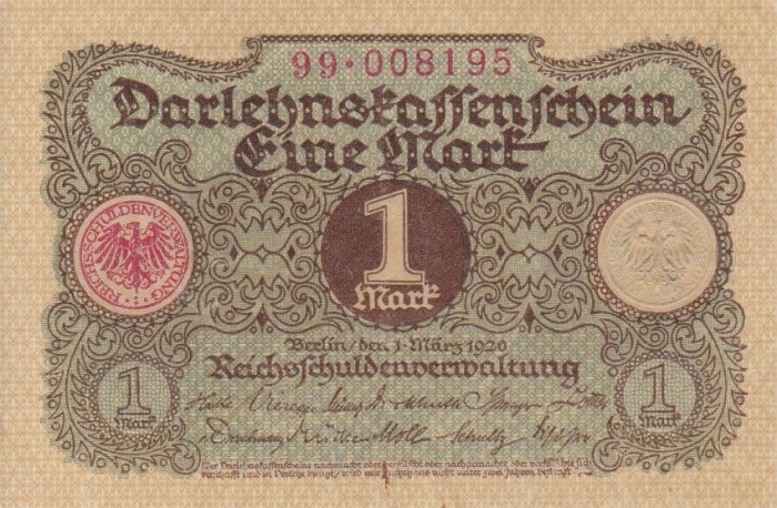 GERMANIA 1 marca 1920 XF+!!!