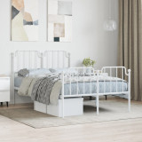 VidaXL Cadru pat metalic cu tăblie de cap/picioare&nbsp;, alb, 120x190 cm