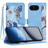 Husa flipcraft pentru oneplus nord 4 - protectie 360, design floral, vibrant&Acirc;&nbsp;blue