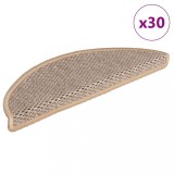 vidaXL Covorașe de scară autoadezive aspect sisal 30 buc. Bej deschis