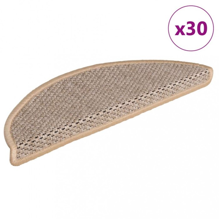Gossi covorase de scara autoadezive aspect sisal 30 buc. bej deschis