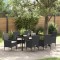 vidaXL Set de masă pentru grădină cu pernă 7 pcs Negru Rattan poli 3379769