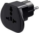 Adaptor universal UK, USA la Europa Negru, Goobay 94028