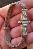 (75) BRATARA DIN ARGINT UNISEX, VINTAGE, INCHIDE SURUB, MODEL FRUMOS, 30.47 GR.