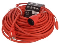 Prelungitor alimentare KEL 3x2,5mm2 50m 16A cu 1 priză roșie