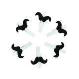 Accesorii creatie - lemn - carlig alb mustati, 4.5cm, set 6 buc, Colorarte