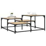 Gossi masuta de cafea, stejar fumuriu, 87,5x87,5x40 cm lemn prelucrat