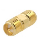 Adaptor SMA mama - RP-SMA tata reverse drept 50ohm teflon aurit, Amphenol