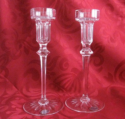 SFESNIC CRISTAL ROGASKA IUGOSLAVIA SET 2 BUCATI 20 CM foto