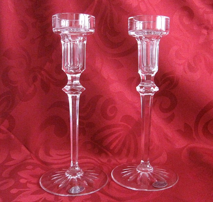 SFESNIC CRISTAL ROGASKA IUGOSLAVIA SET 2 BUCATI 20 CM