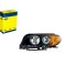 Far Bmw Seria 3 (E46), Coupe/Cabrio 03.2003-09.2006, montare fata, stanga, H7+H7; electric; reflector negru, semnal galben; cu motor; halogen, MAGNET