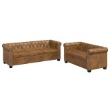 vidaXL Set canapele Chesterfield cu 2 și 3 locuri, maro