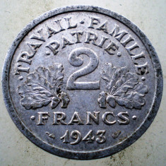 1.109 FRANTA VICHY WWII 2 FRANCS FRANCI 1943