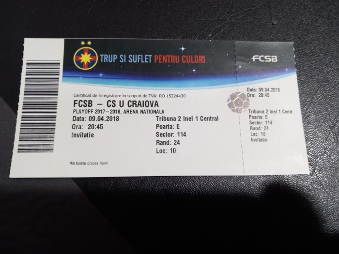 Bilet FCSB - U Craiova