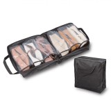 Husă pentru &Icirc;ncălțăminte, Model Voiaj, Culoare Negru, Capacitate 6 Perechi, 35x37x16 cm, Oem