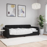 Cumpara ieftin Pat de zi, negru, 80x200 cm, catifea
