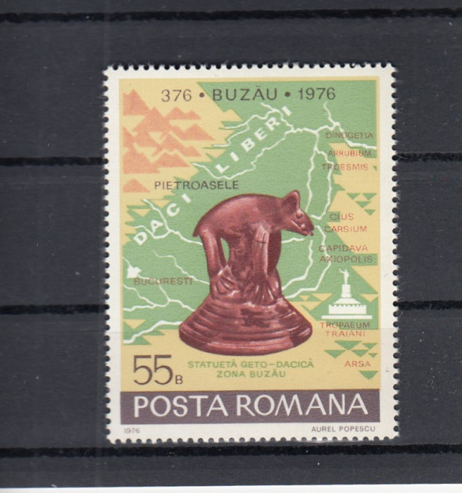 ROMANIA 1976 LP 919 - 1600 ANI PRIMA MENTIUNE DOCUMENTARA BUZAU MNH
