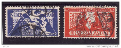 C1870 - Olanda 1923 - 2v. stampilat,serie completa foto