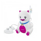 Inhalator Esperanza Kitty ECN003, Cu compresor, forma de pisoi, alb / roz