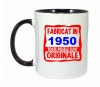 Cana maner negru personalizata Fabricat in 1950 toate piesele sunt originale, INOVATIX&reg;. 330ml, Oem